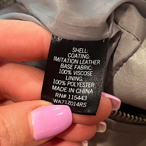 Apt 9 Taupe Faux Leather Motorcycle Jacket Size M - Picture 7 of 8